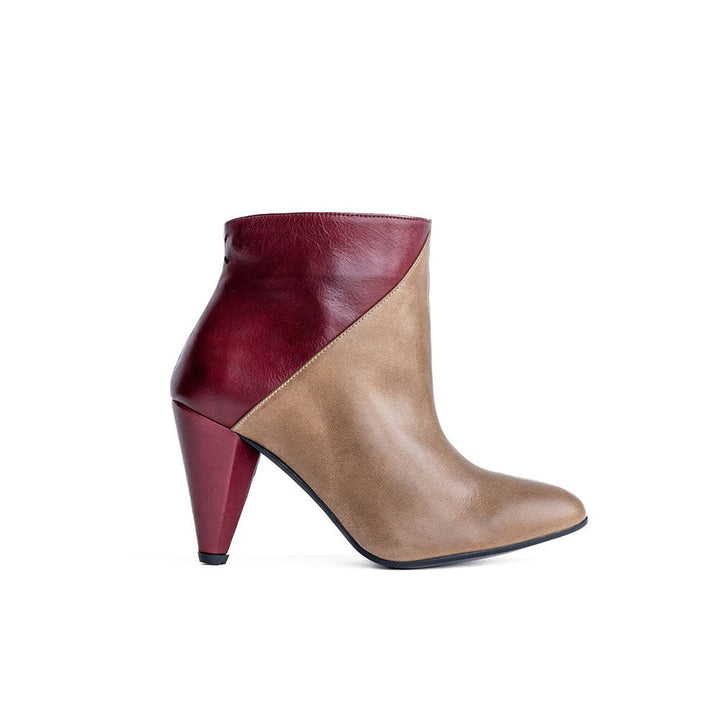 Lise Ankle Boots - Burgundy - Macchiato - Dark Green - Signed by You